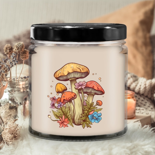 Mushroom Candle, Mycologist Candle, Fungi Lover Candle, Mushroom Picture Candle, Gift For Mushroom Lovers, Christmas Birthday Present