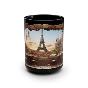 3D Paris Coffee Cup in a Trompe L&#39;oeil Style, Mug, 15oz, Great Gift for Him, Great Gift for Her, Coffee Mugs