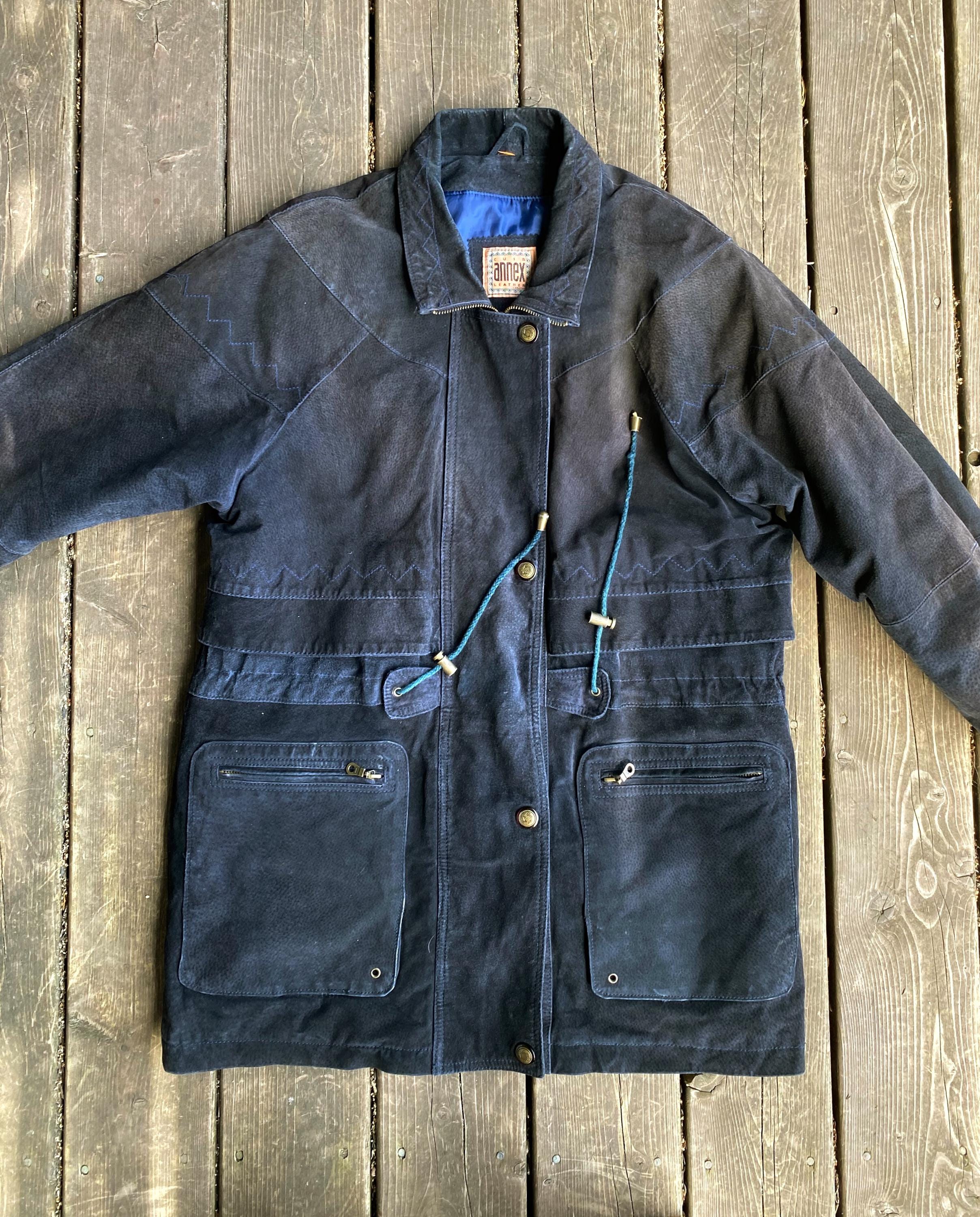 Vintage 1990s Genuine Leather Suede Zip Jacket - Size L