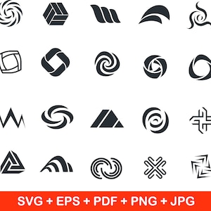 20 logotipos abstractos Bundle svg, diseño de logotipo corporativo abstracto, archivos de corte svg de imágenes prediseñadas abstractas