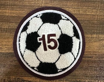 Soccer Ball Custom Chenille Patch Letterman Jacket - Personalized Color Design