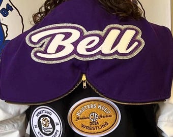 Personalized Leather Name Color Design - Embroidered Patch for Letterman Jacket