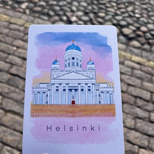 Postal de Helsinki, Catedral de Helsinki, regalo de cumpleaños para el mejor amigo, arquitectura de Helsinki