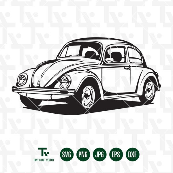 Classic Volkswagen SVG | Vintage Car Svg | Volkswagen Svg | Vintage Car Clipart | Car Clipart | Printable art | files for cricut