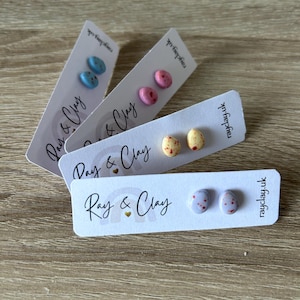 Mini Egg Stud Earrings | Cute Polymer Clay Stud Earrings | Pastel Spring Earrings | Handmade Easter Gift