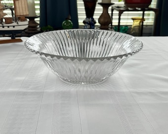 ミッドセンチュリーモダンシルバーリムガラスボウル：ヴァンドーム