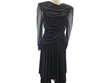 Vintage Whimsigoth Black Dress Large