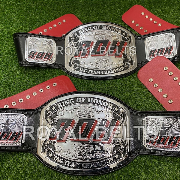 ROH Ring Of Honor Tag Team Championship Title Belt Adult Size Zinc Plated