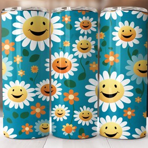 Retro daisy’s 20 oz Skinny Tumbler PNG Sublimation Bundle Design Digital Download