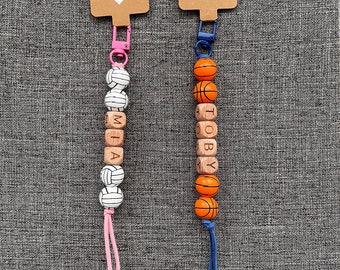 Personalized keychain/bag charm, sports team, school gift, kid gift, name tag, birthday gift, sports, Christmas stockings, wood