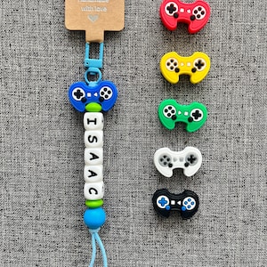 Personalized Video Game Keychain, Kids Name Tag, Handmade Charm