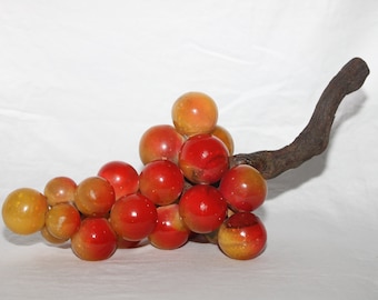 Alabaster Marble Oversized Grape Cluster - MCM - Vintage, watermelon color