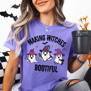 Making Witches Bootiful Shirt, Spooky Apparel, Hairstylist T-shirt, Trick or Treat T-Shirt, Halloween Hairstylist Shirt