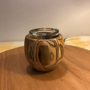 Variegated Wood candle holder