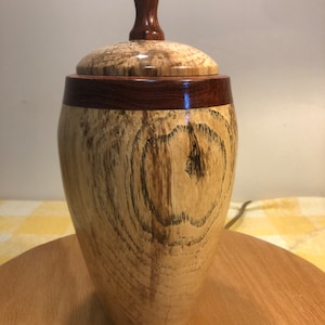 Spalted Sweetgum/Mahogany Lidded vase