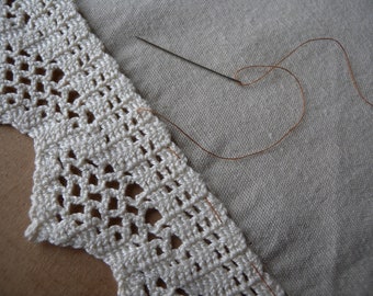 Egurs 10 cm × 3 Yard Ruban en dentelle avec pompon en coton Beige