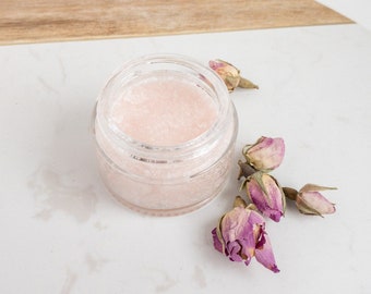 Natural Rose Lip Scrub | Exfoliating Sugar Lip Scrub | Rose Sugar Lip Polish