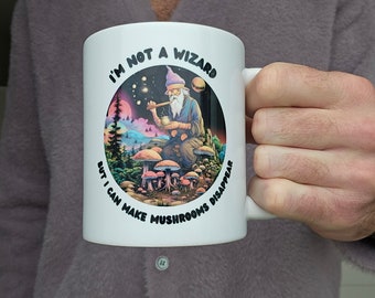 Magical Mushroom Coffee Mug: Wizardly Humor, Cottagecore Charm, Ideal Gift for Fungi Enthusiasts and Morning Brew Lovers