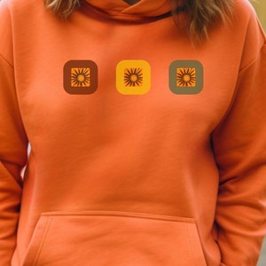 Orange Gazania triple photo print with multi-colored borders Unisex Hoodie