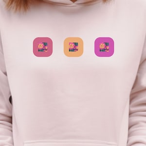 Lantana triple photo print with multi-colored borders Unisex Hoodie