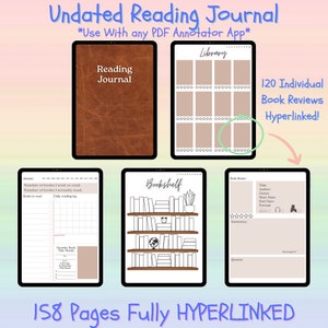 Reading Journal, Reading Tracker, Digital Reading Journal, Reading Planner, Reading Log, Book Review Journal, Goodnotes Reading Tracker