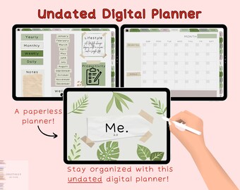 Undated Goodnotes Planner, Undated Digital Planner, iPad Planner, GoodNotes Planner, Daily, Weekly, Sage Planner, Digital Penly Planner