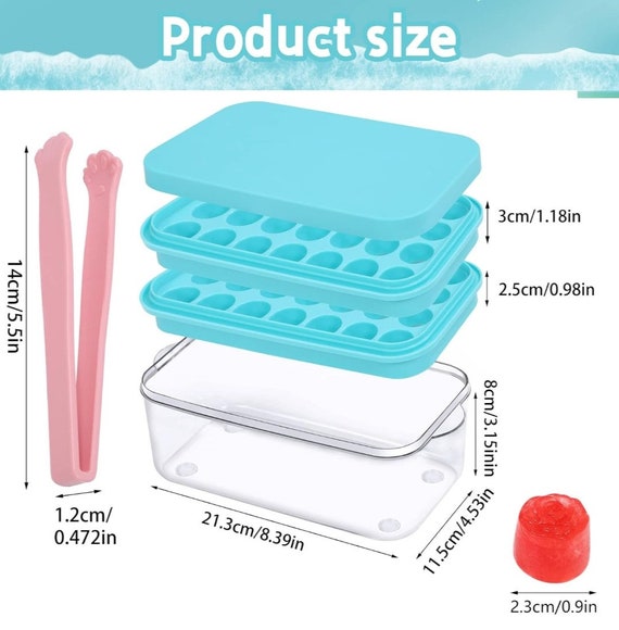 Ice Cube Tray with Lid and Ice Box, 56 Pcs Silicone Ice Cube Molds