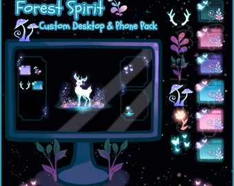 Forest Spirit | Magical Fantasy Wallpaper Desktop Phone Theme Pack | Custom Organizer Set