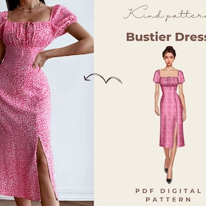 Digitales Schnittmuster für Milchmädchenkleid für Damen (XS-5XL) - Sofortiger Download