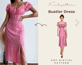 Milkmaid Dress Digital Sewing Pattern for Women (XS-5XL) - Instant Download