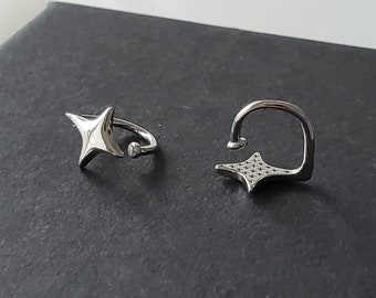 S925 Sterling Silver Star Ear Cuff