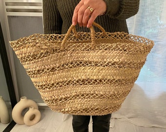 Panier, sac ajouré "El Jadida" tressé en doum