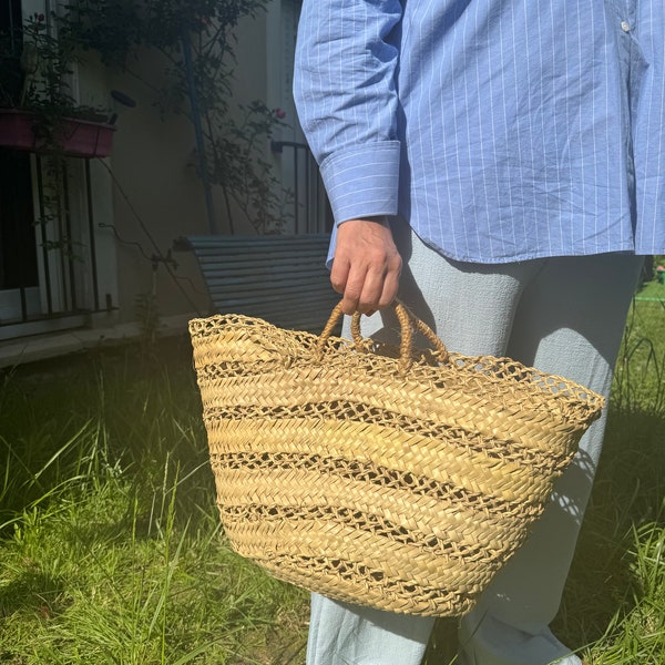 Basket, openwork bag "El Jadida" woven in doum