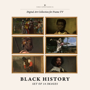 Collezione artistica Samsung Frame TV / Set di 14 pezzi di storia nera / Arte di qualità museale / Ritratti africani / Soggetti neri / Dipinti per Frame TV