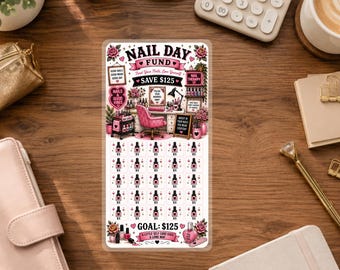 Nail Day Fund Savings Challenge | Save 125 | 3x6 Laminated Savings Tracker | Nail Appointment Sinking Fund | Cash Stuffing Budget Card
