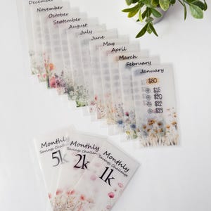 Wild Flower Monthly Saving Envelopes, 1k, 2k or 5k