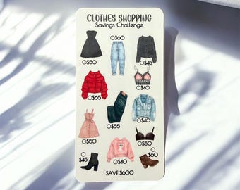 Clothes Shopping Fund Saving Tracker Card