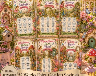 Fairy Garden 52-Week Savings Challenge Bundle | Digital Download | Printable Savings Challenge | Fairy Savings Tracker