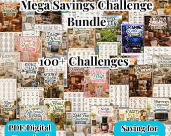Mega Savings Challenge Bundle | Household, Home Decor & Appliance Savings Trackers | Printable Cash Stuffing Cards