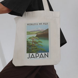 Mt. Fuji Tote, Japan Tote, Reisetasche, Reisetasche, Tourismus Tote, ästhetische Tasche für Zuhause, Tote Canvas, Reiseliebhaber, ästhetische Tasche