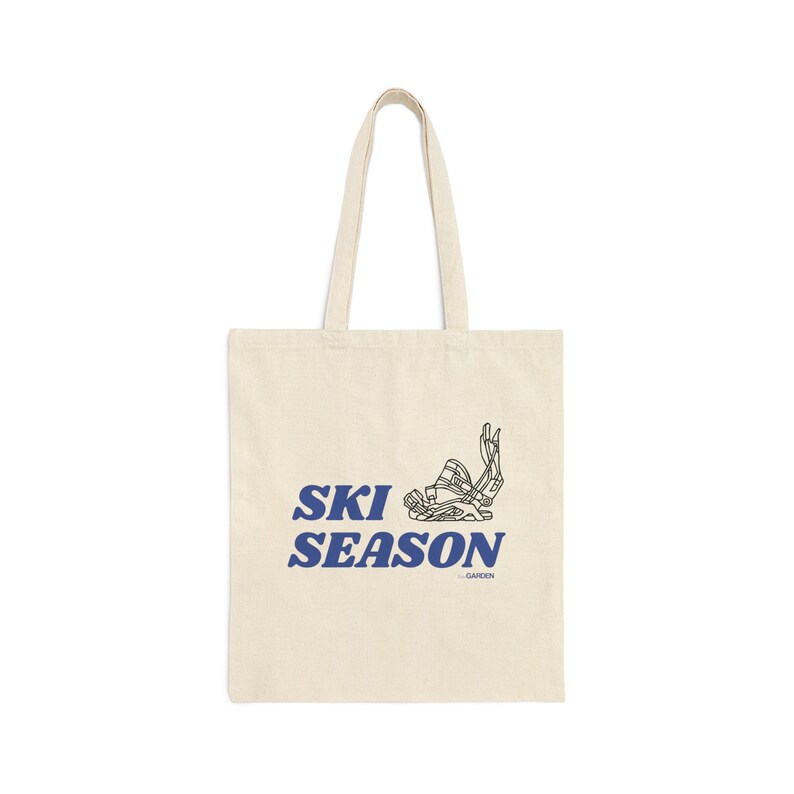 Ski Season Tote Retro Skiing Tote Snowboard Tote Snowboard Etsy