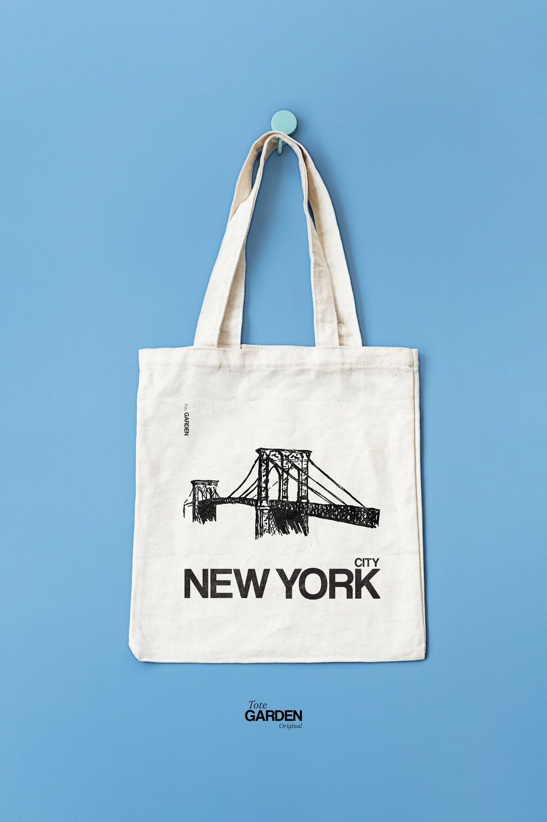 Brooklyn NY Bridge Tote Bag New York Tote Book Tote Book Etsy