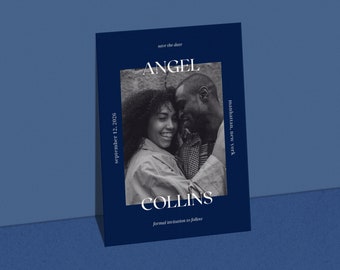 Modern Photo Save the Date Template |  | Editable Canva Design (Digital Download)