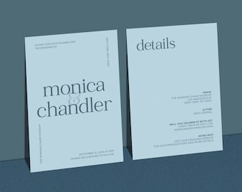 Minimalist Wedding Invitation Template | Editable Canva Design (Digital Download) | MONICA COLLECTION