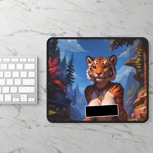 Tappetino per mouse Tiger Girl - Accessori e decorazioni per computer pelosi - Contenuto per adulti Topless