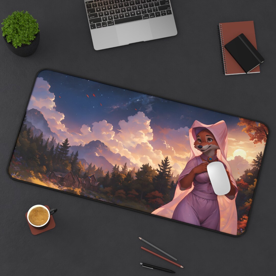 Princess Fox Desk Mat - Furry Computer Accessory and Decor - Large ...