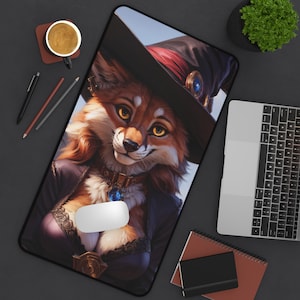 Witch Fox Girl Mousepad - NSFW Anthro Computer Accessory and Decor - Furry Vixen
