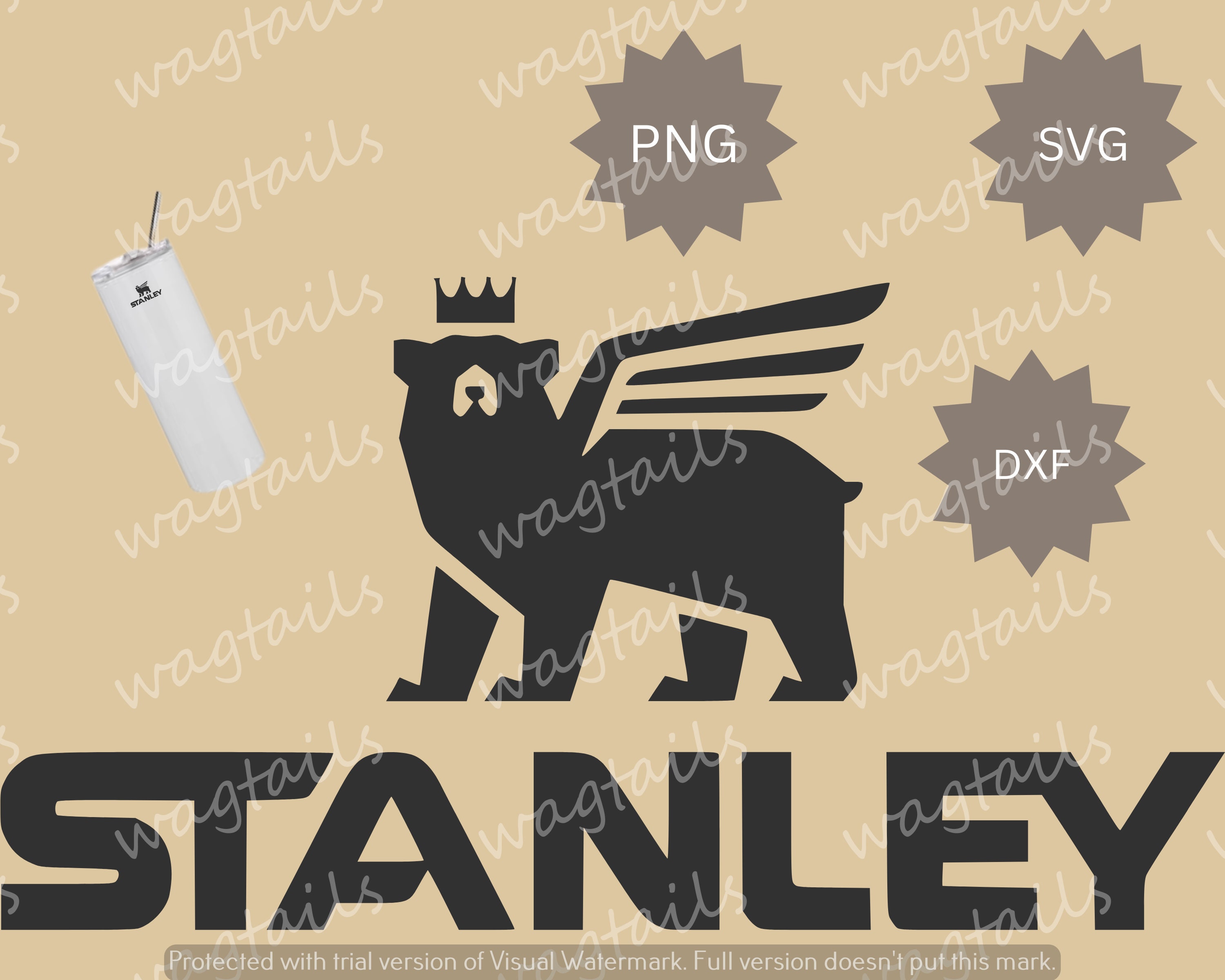 Stanley Inspired Logo and Cup, SVG/PNG/DXF, Cricut, Silhouette