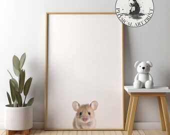 Mouse Nursery Wall Art, Kids Room Decor, Physical Print