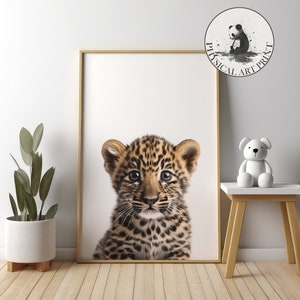 Baby Jaguar Wandkunst - PHYSICAL PRINT, Tier Illustration, Kinderzimmer Wanddekor, Baby Kinderzimmer Kunst, Matt Poster